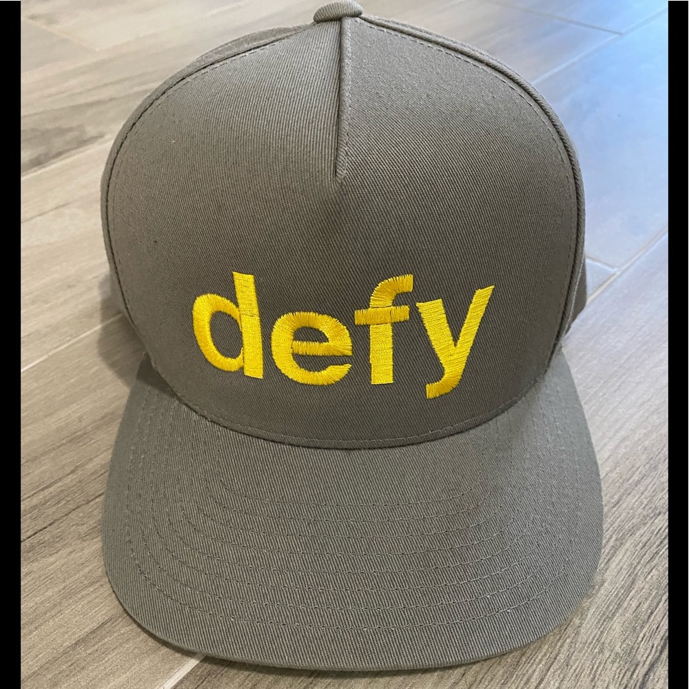 Defy Cap, Grey and Yellow, NEW